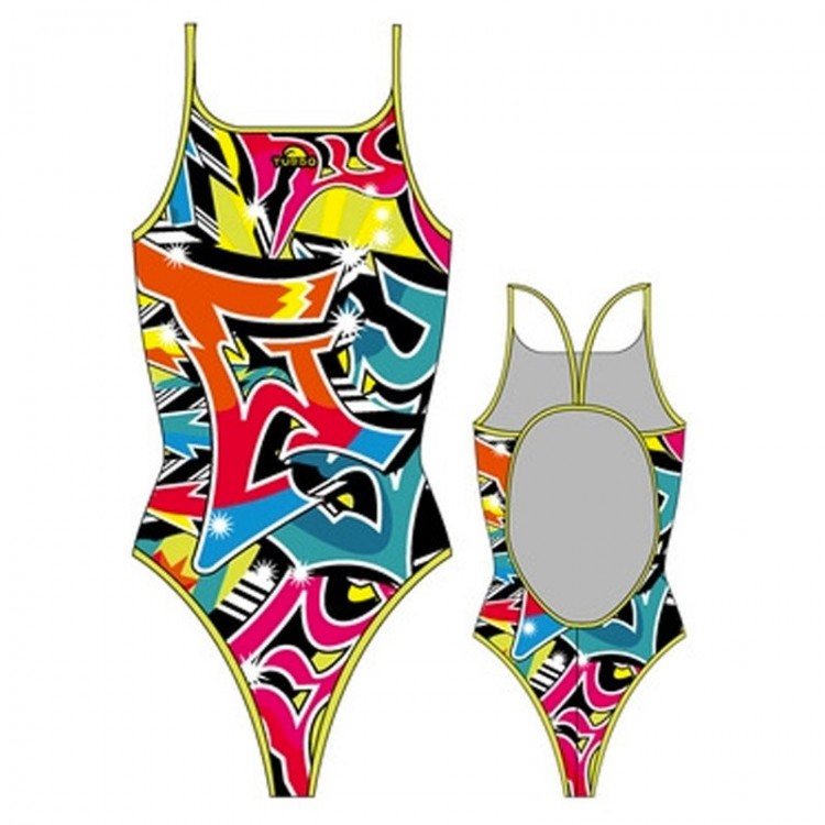 WOMEN'S GRAFFITI TURBO FLUORINE SWIMSUIT