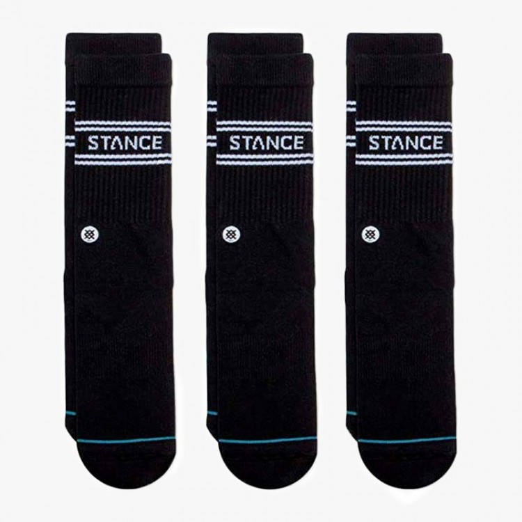 CALCETINES STANCE BASIC PACK 3 CREW NEGRO