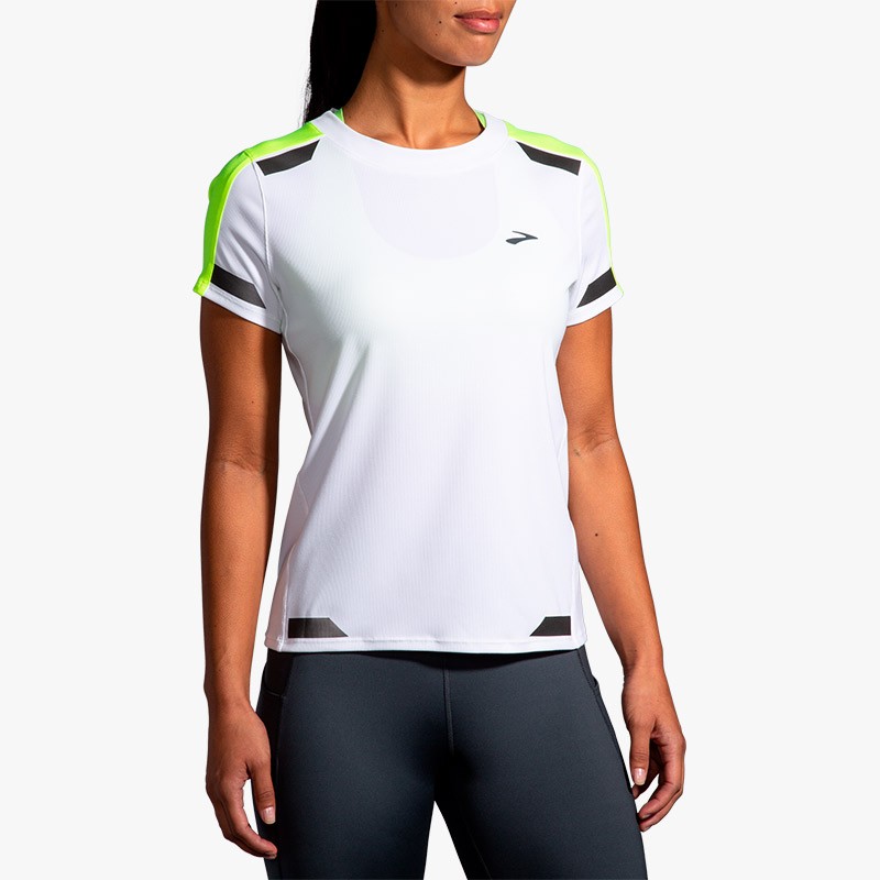 mueble punto Retocar ▷ Camiseta brooks run visible short w blanco por SOLO 60,00 €