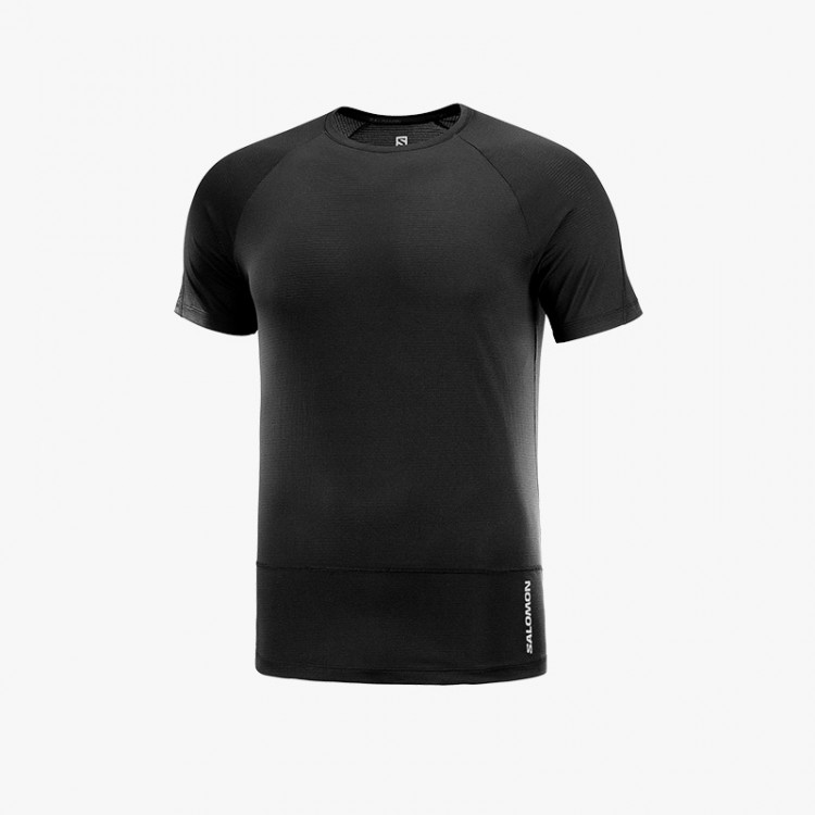 CAMISETA SALOMON CROSS RUN CORTA NEGRO