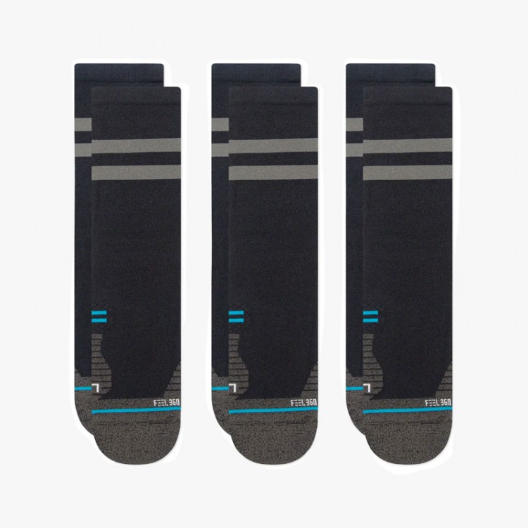 CALCETINES STANCE FRANCHISE CREW 3 PACK NEGRO