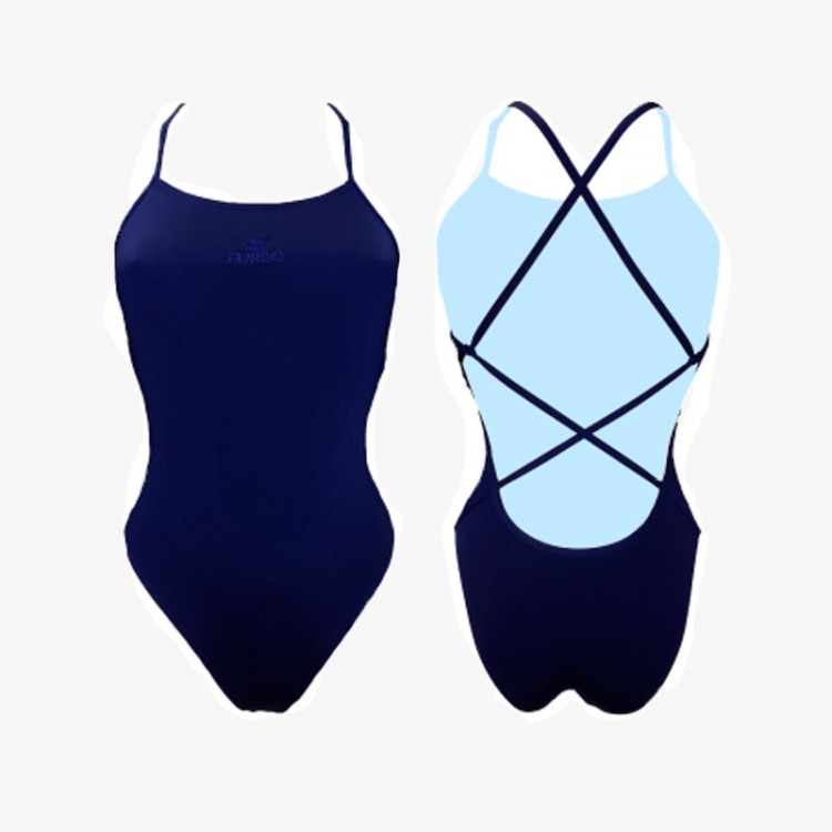 SWIMSUIT TURBO PATTERN SIRENE PLAIN NAVY