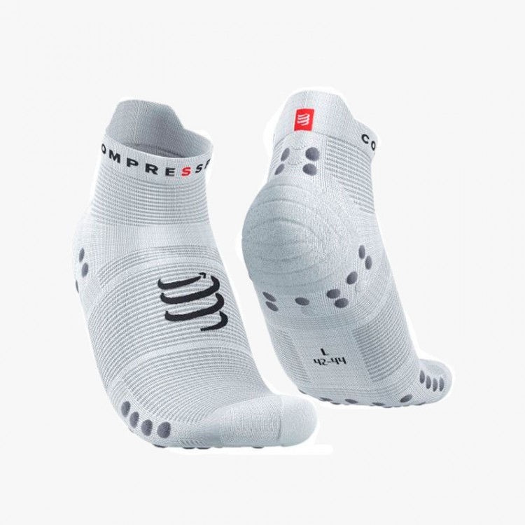 CALCETINES COMPRESSPORT PRO RACING SOCK V4 RUN LOW WHITE