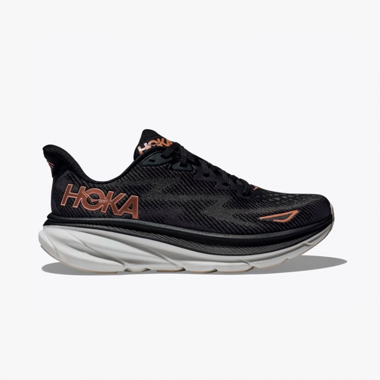 HOKA CLIFTON 9 W BLACK/ROSE GOLD