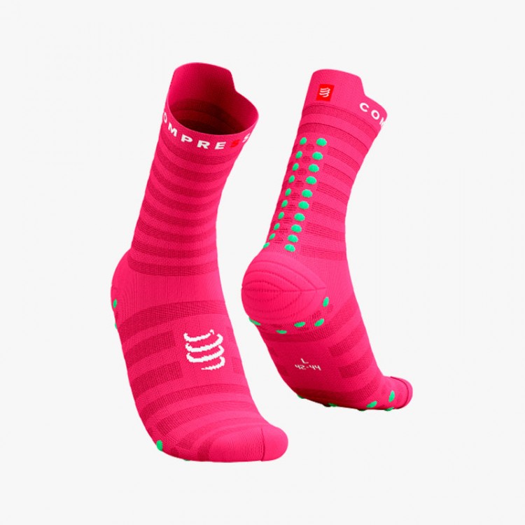 CALCETINES COMPRESSPORT PRO RACING V4 ULTRALIGHT HIGH HOT PINK