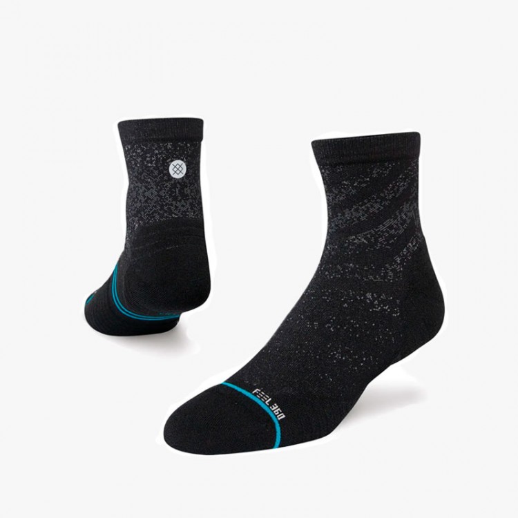 STANCE RUN LIGHT QUARTER SOCKS BLACK