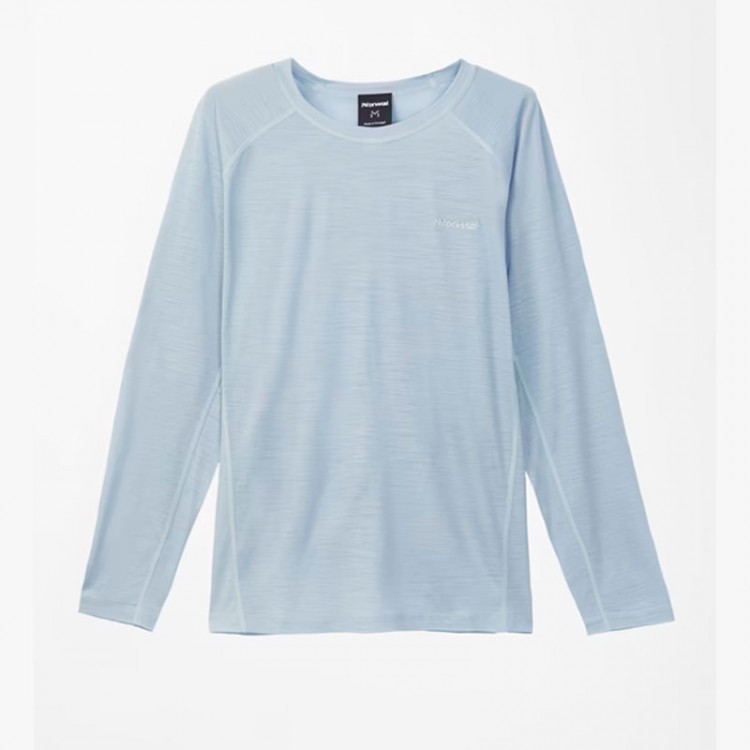 NNORMAL MERINO LONG SLEEVE BLUE T-SHIRT