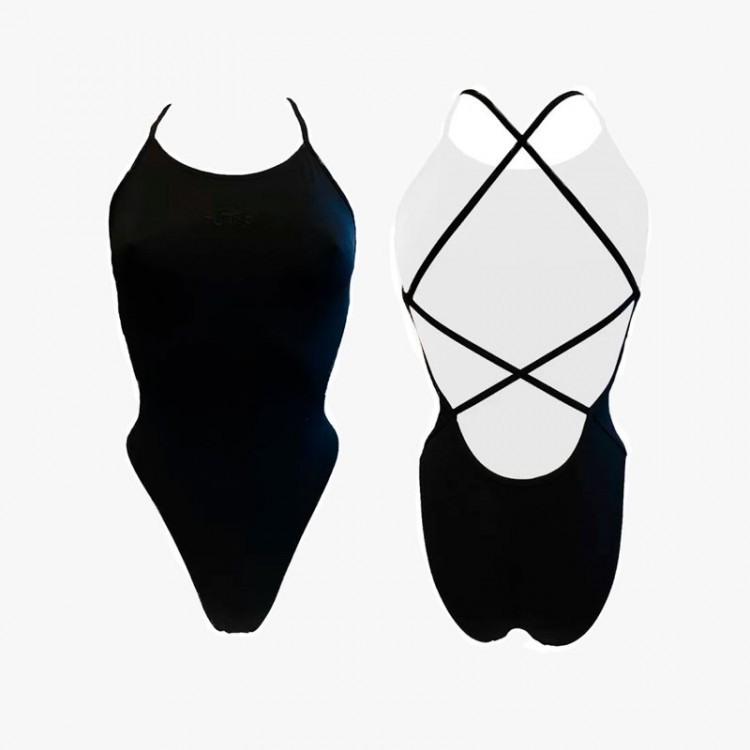 SWIMSUIT TURBO PATTERN SIRENE PLAIN BLACK