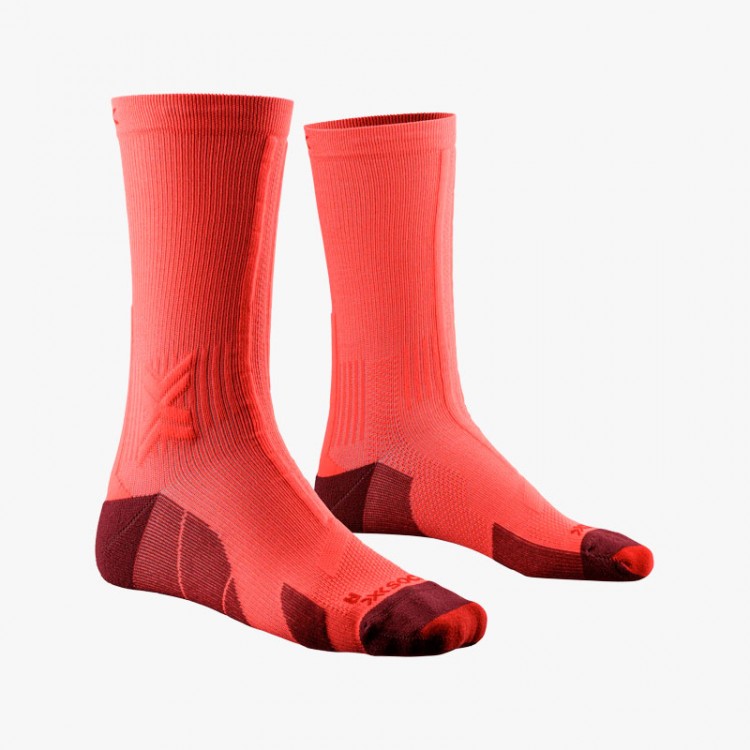 X-BIONIC TRAIL RUN DISCOVER CREW SOCKS FLUO RED