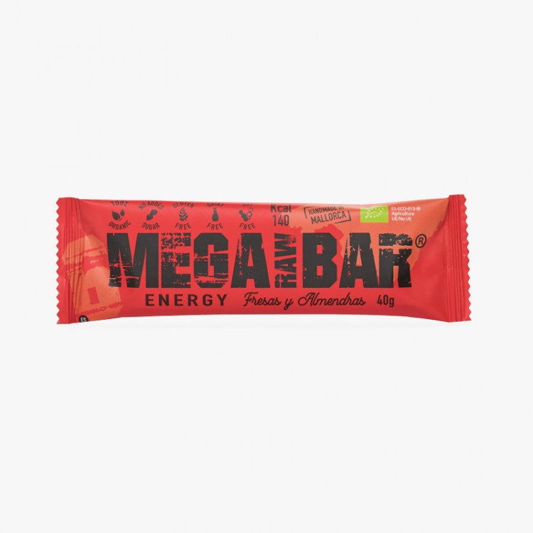 MEGARAW BAR ENERGY BAR STRAWBERRY/ALMONDS