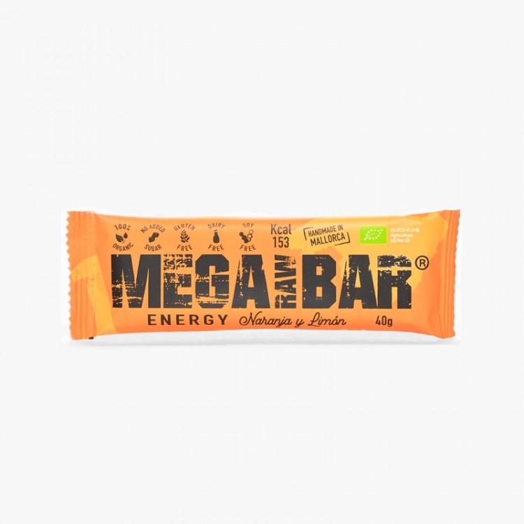 MEGARAW BAR ORANGE/LEMON ENERGY BAR