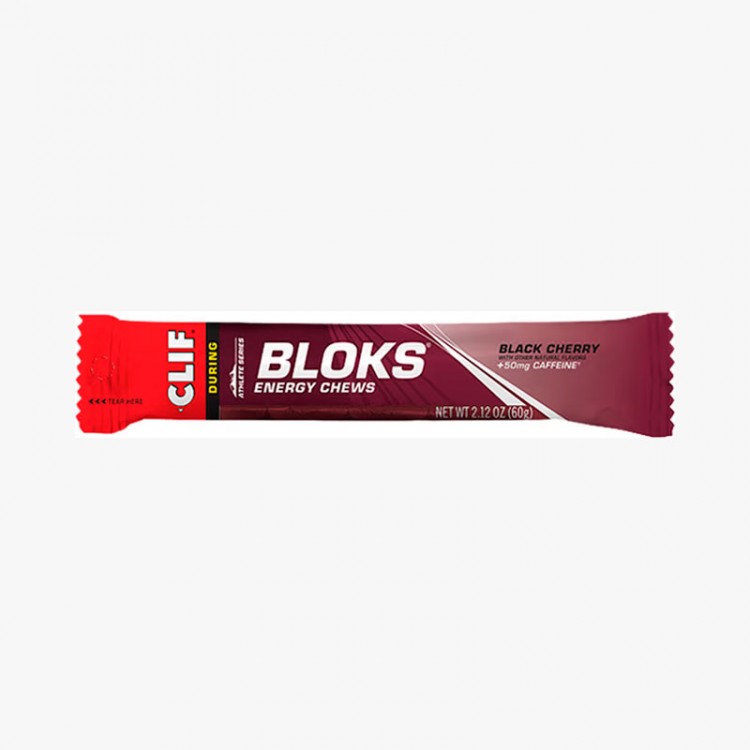 CLIF BLOKS BLACK CHERRY GUMMIES WITH CAFFEINE