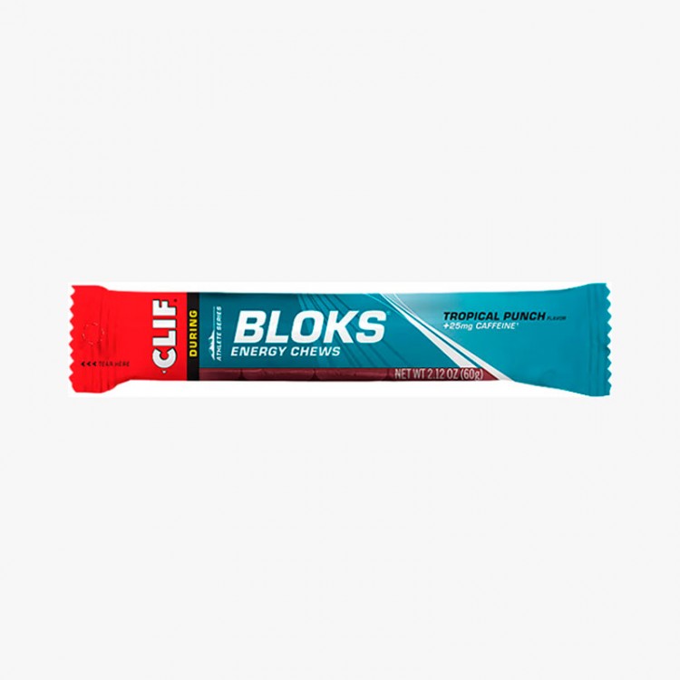 CLIF BLOKS TROPICAL CAFFEINATED GUMMIES