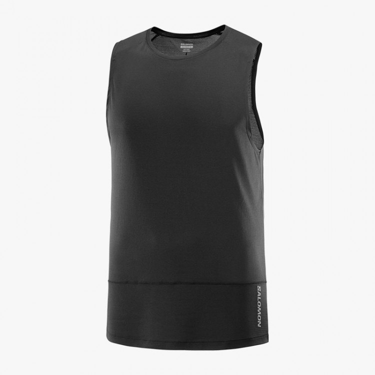 SALOMON CROSS RUN TANK T-SHIRT BLACK