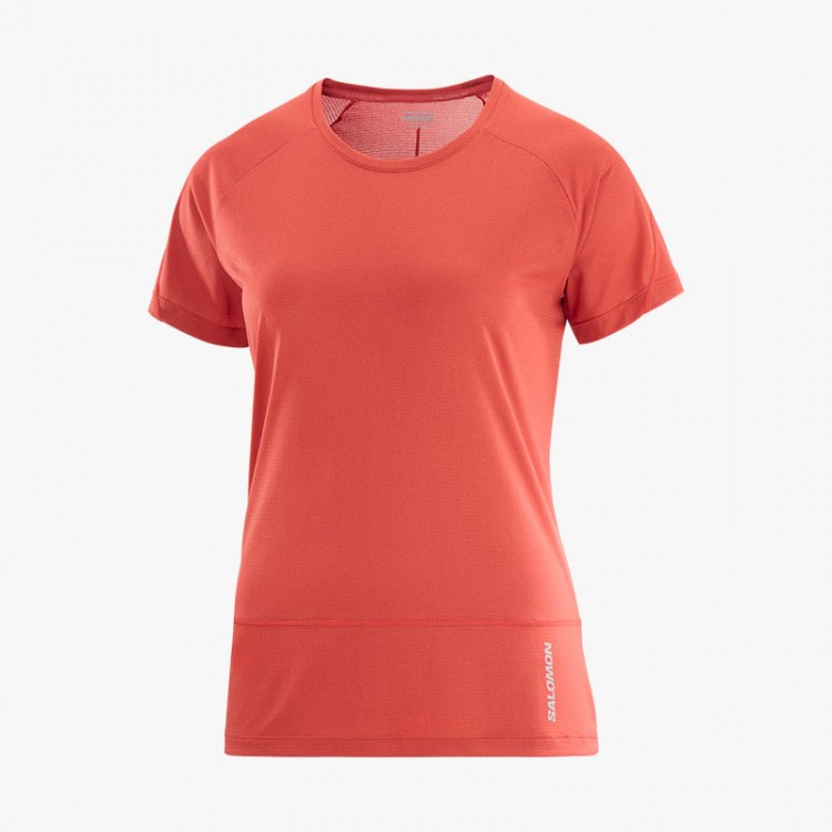 CAMISETA SALOMON CROSS RUN SS W ROJO SPICE