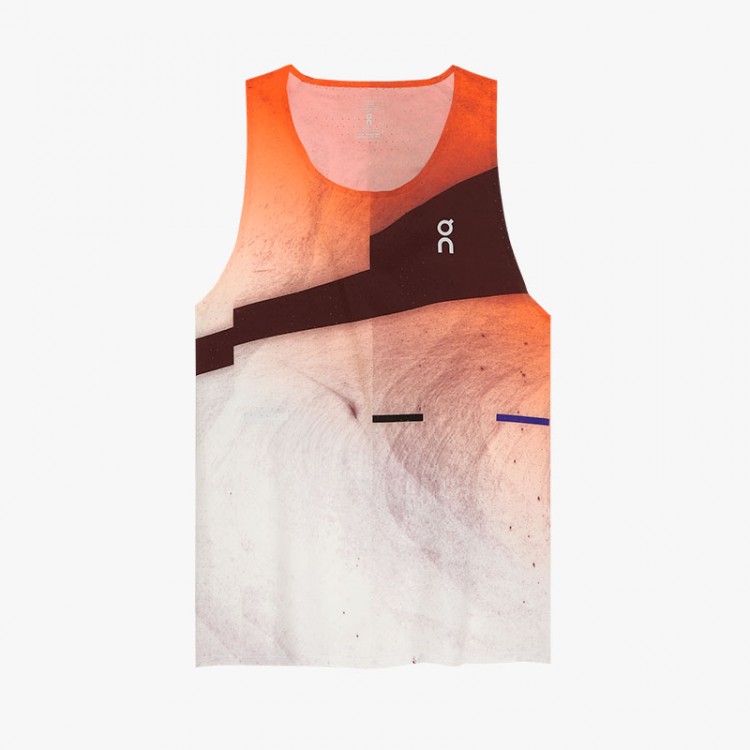 CAMISETA ON RACE SINGLET W FLAME/WHITE