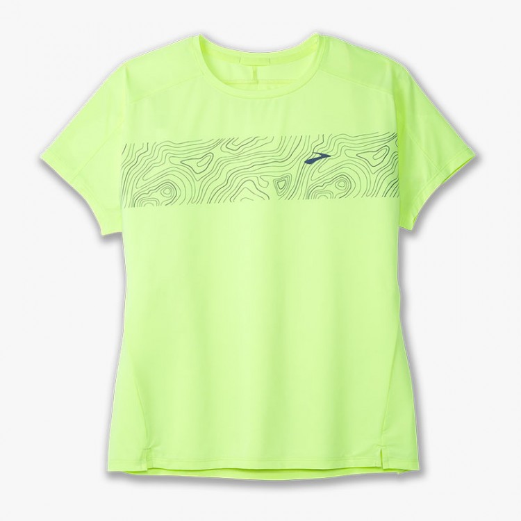 BROOKS SPRINT FREE SHORT W LIME T-SHIRT