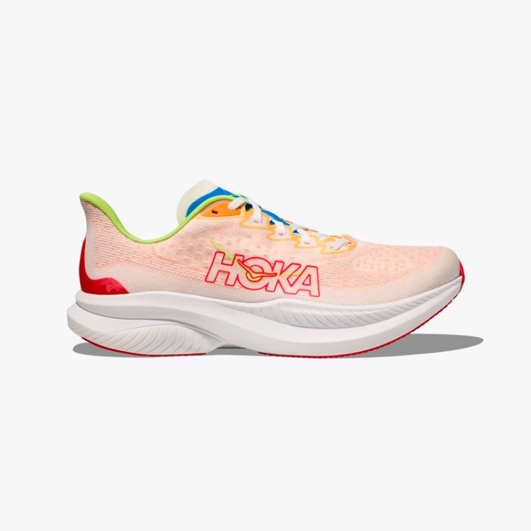 HOKA MACH 6 WHITE/SOLAR FLARE