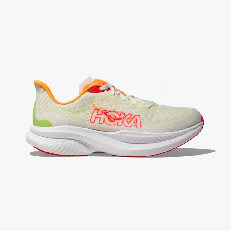 HOKA MACH 6 W WHITE/LETTUCE