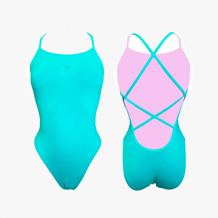 SWIMSUIT TURBO PATTERN SIRENE PLAIN TURQUOISE