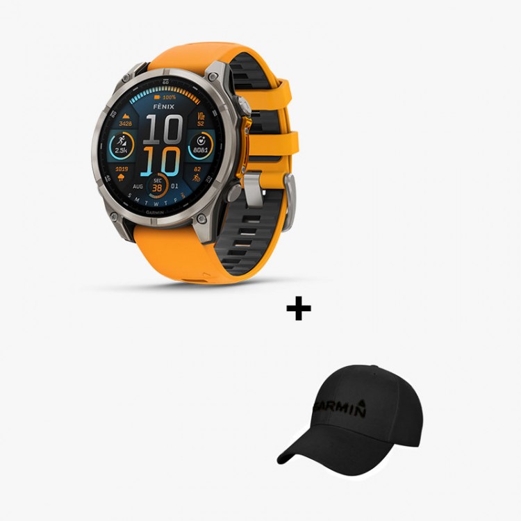 GARMIN FENIX 8 AMOLED ZAFIRO TITANIO 47MM NARANJA