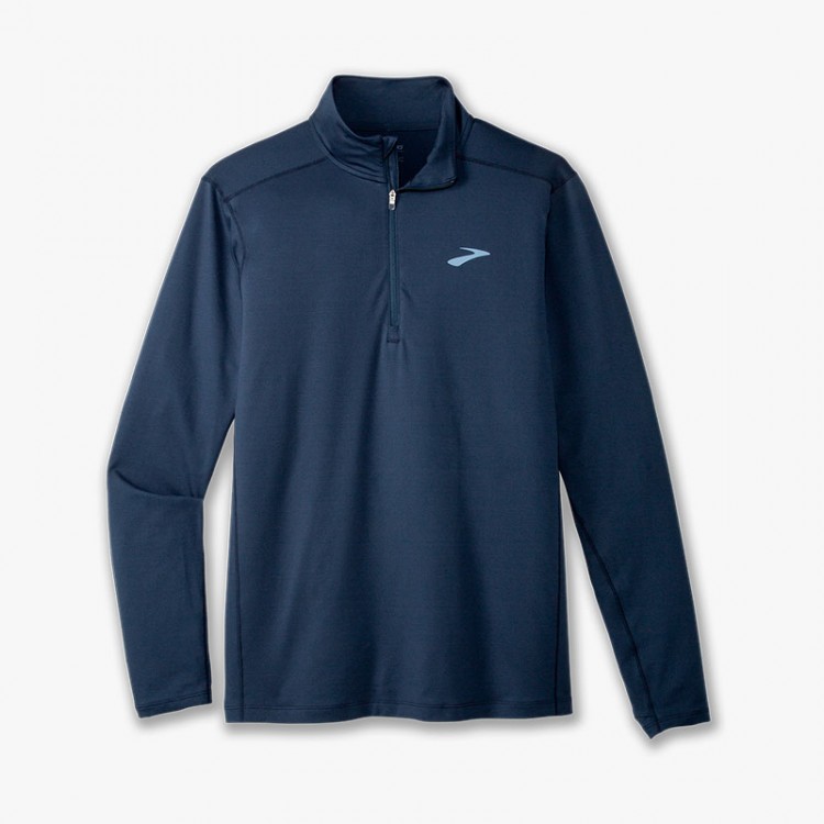 BROOKS DASH 1/2 ZIP DARK BLUE T-SHIRT