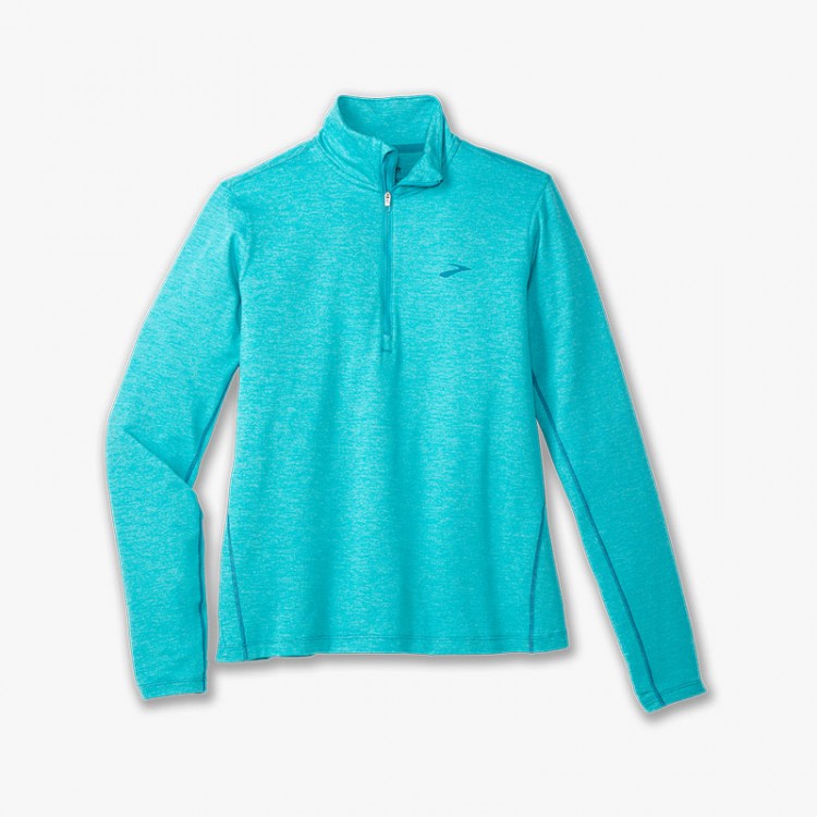 BROOKS DASH 1/2 ZIP W LIGHT BLUE T-SHIRT