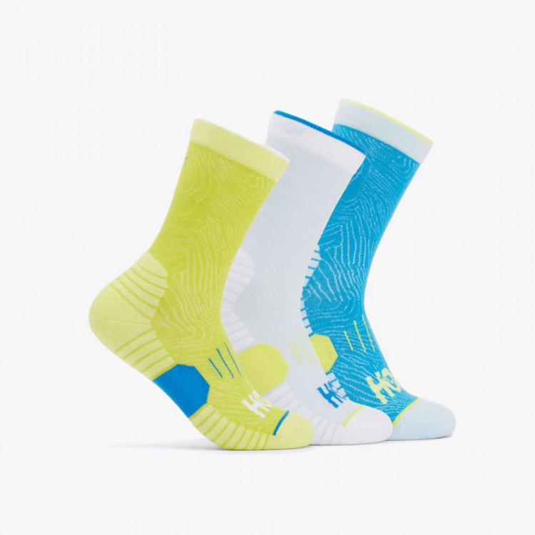 HOKA CREW RUN SOCKS PACK 3 DIVA/BLUE