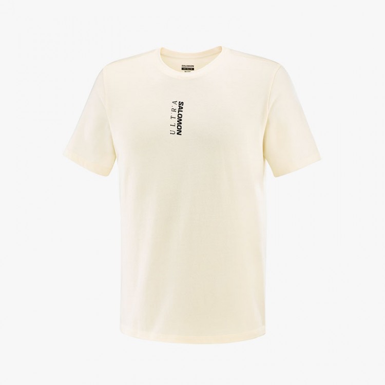 SALOMON ULTRA LOGO COTTON T-SHIRT VANILLA