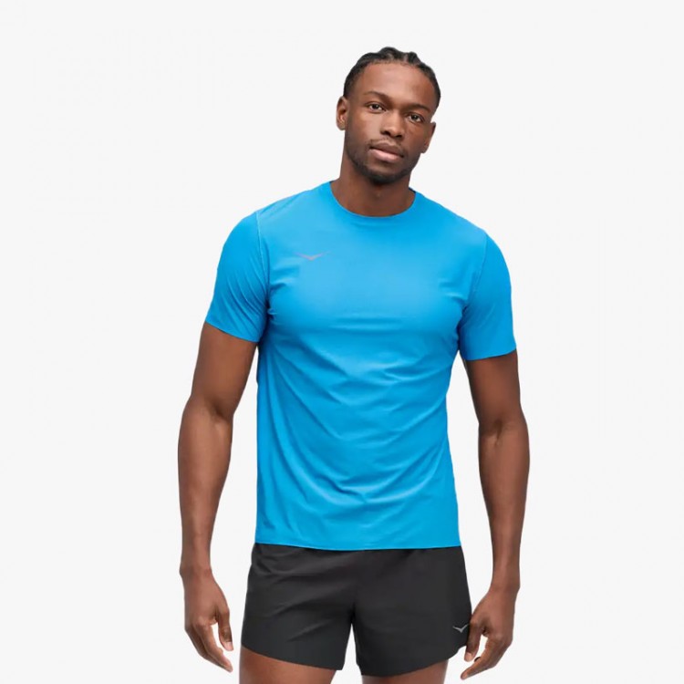 CAMISETA HOKA AIROLITE RUN SHORT BLUE