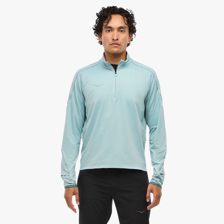 CAMISETA HOKA GLIDETECH QUARTER ZIP AZUL