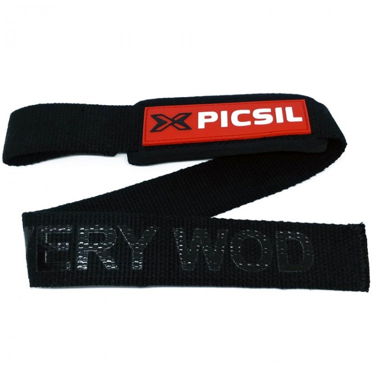 PICSIL BLACK WEIGHTLIFTING STRAPS