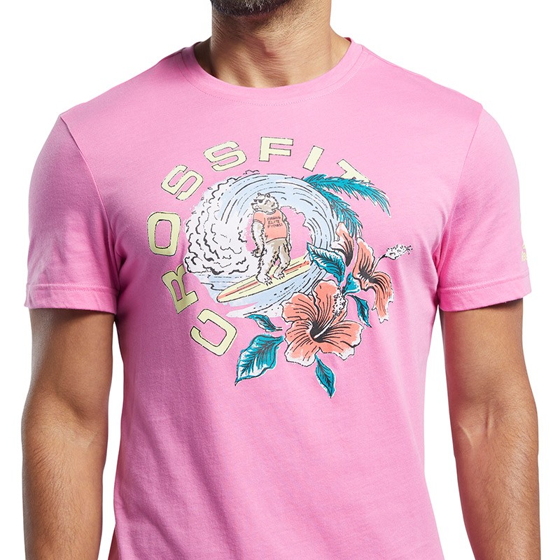 camisetas crossfit hombre rosas