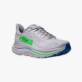 HOKA CLIFTON 10 ASH GREY/NEON GREEN