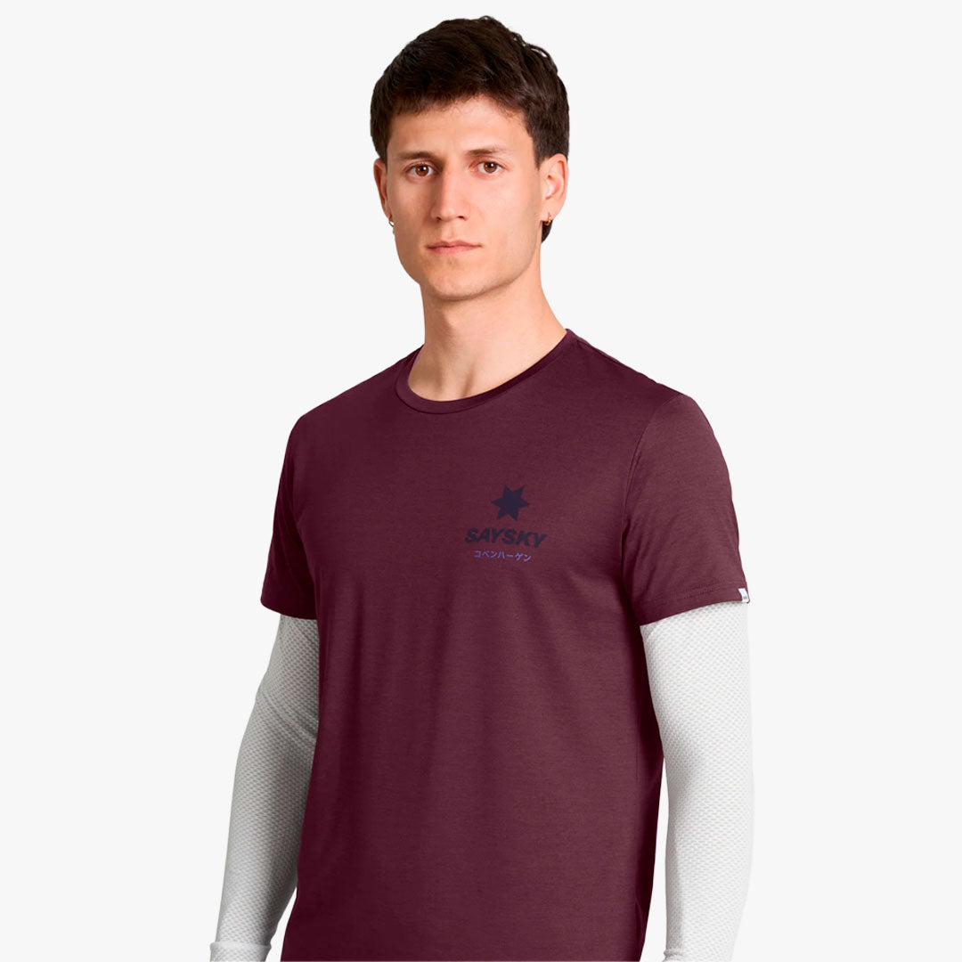 Camiseta Saysky Statement Pace Burgundy