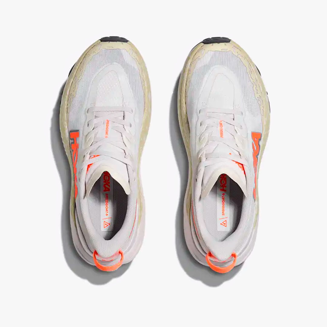 HOKA SPEEDGOAT 6 W WHITE/NEON TANGERINE