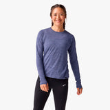 Camiseta Brooks Luxe Long Sleeve W Blue