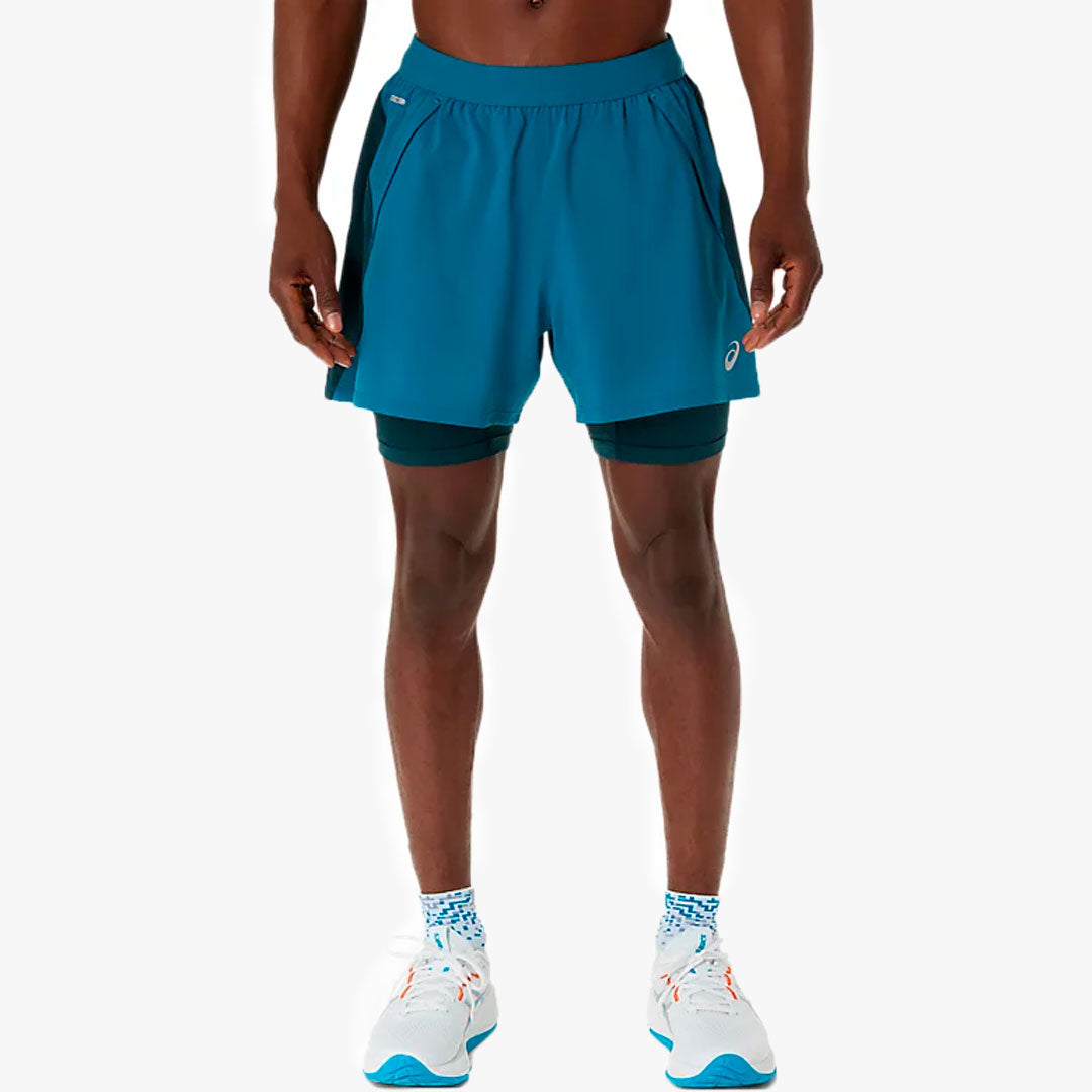 Pantalón Asics Road 2IN1 5 Tranquil teal/Dark teal