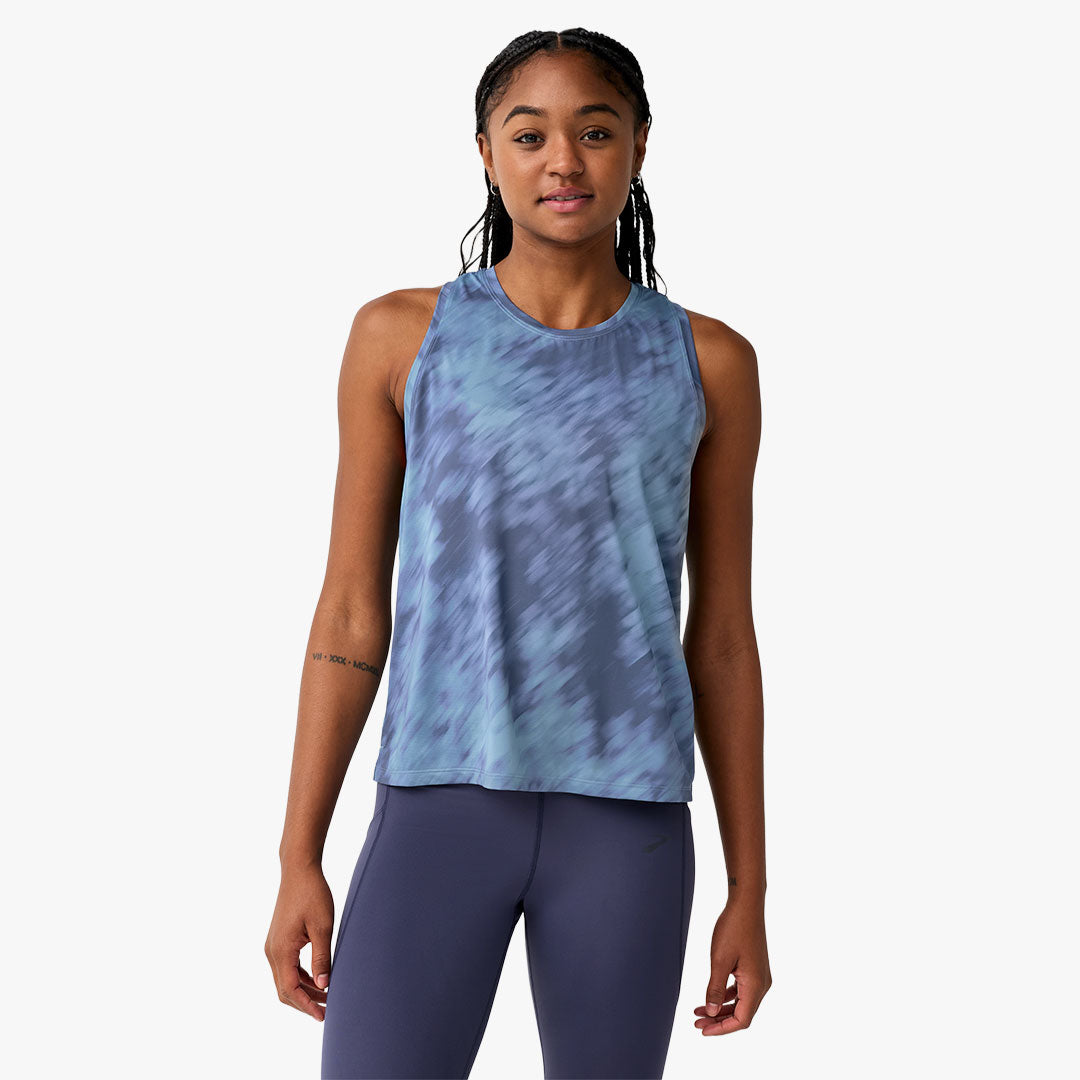 Camiseta Brooks Dash Tank Printed W Metablur Blue Haze