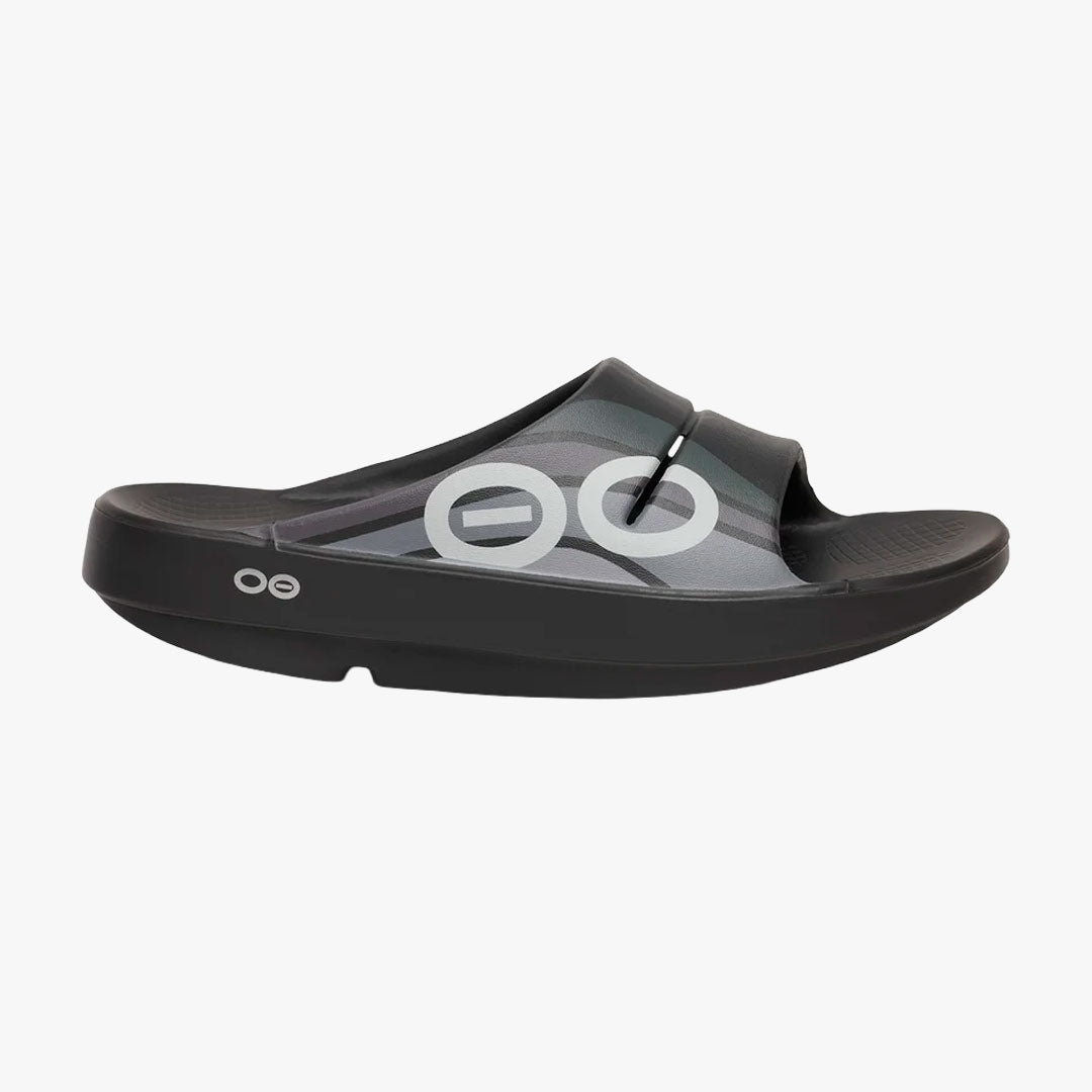 Sandalia Recovery Oofos OOAHH Sport Black Wave