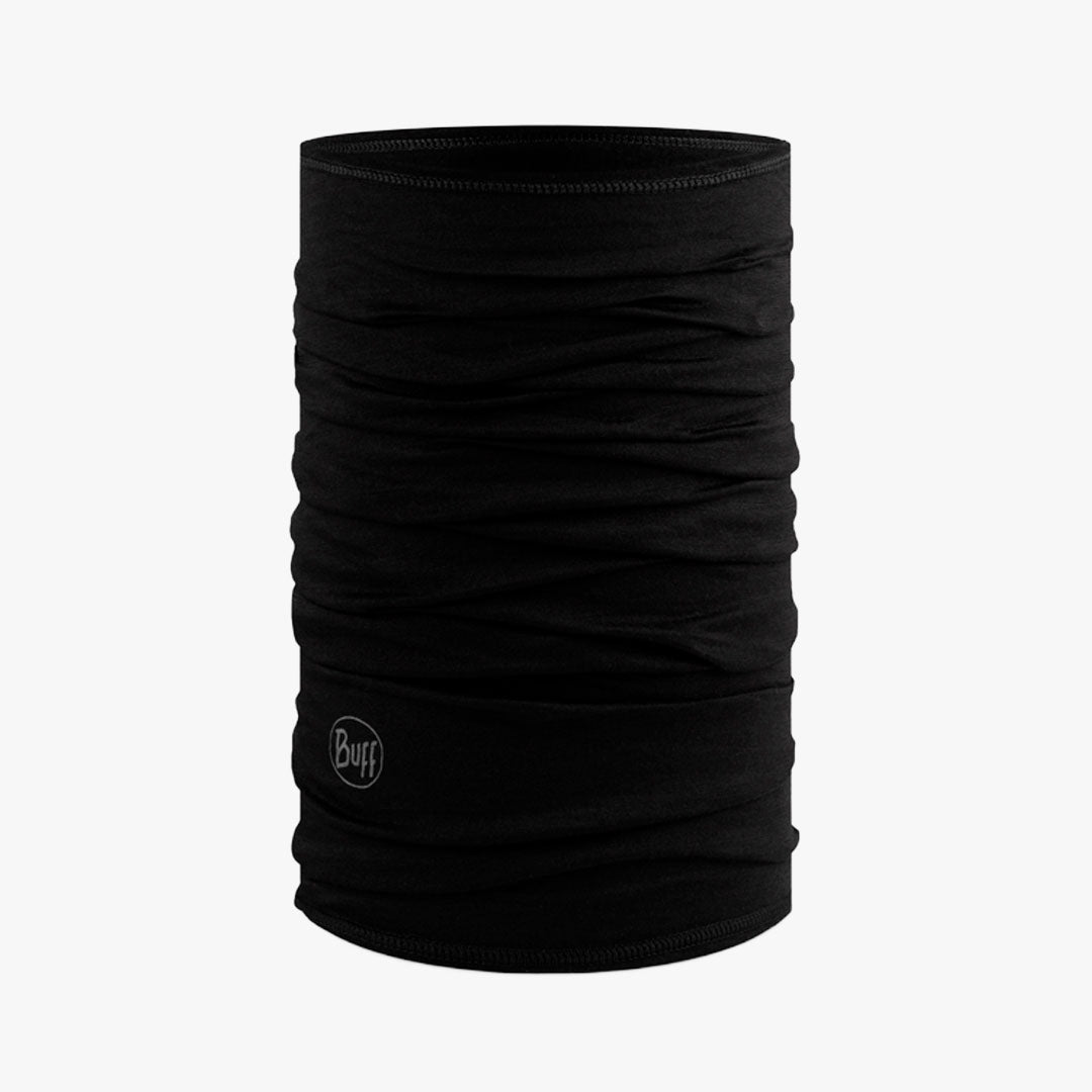 Neckwear Buff Merino Lightweight Solid Black
