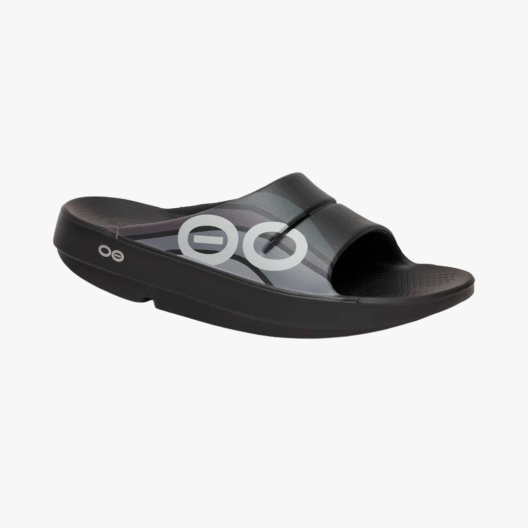 Sandalia Recovery Oofos OOAHH Sport Black Wave