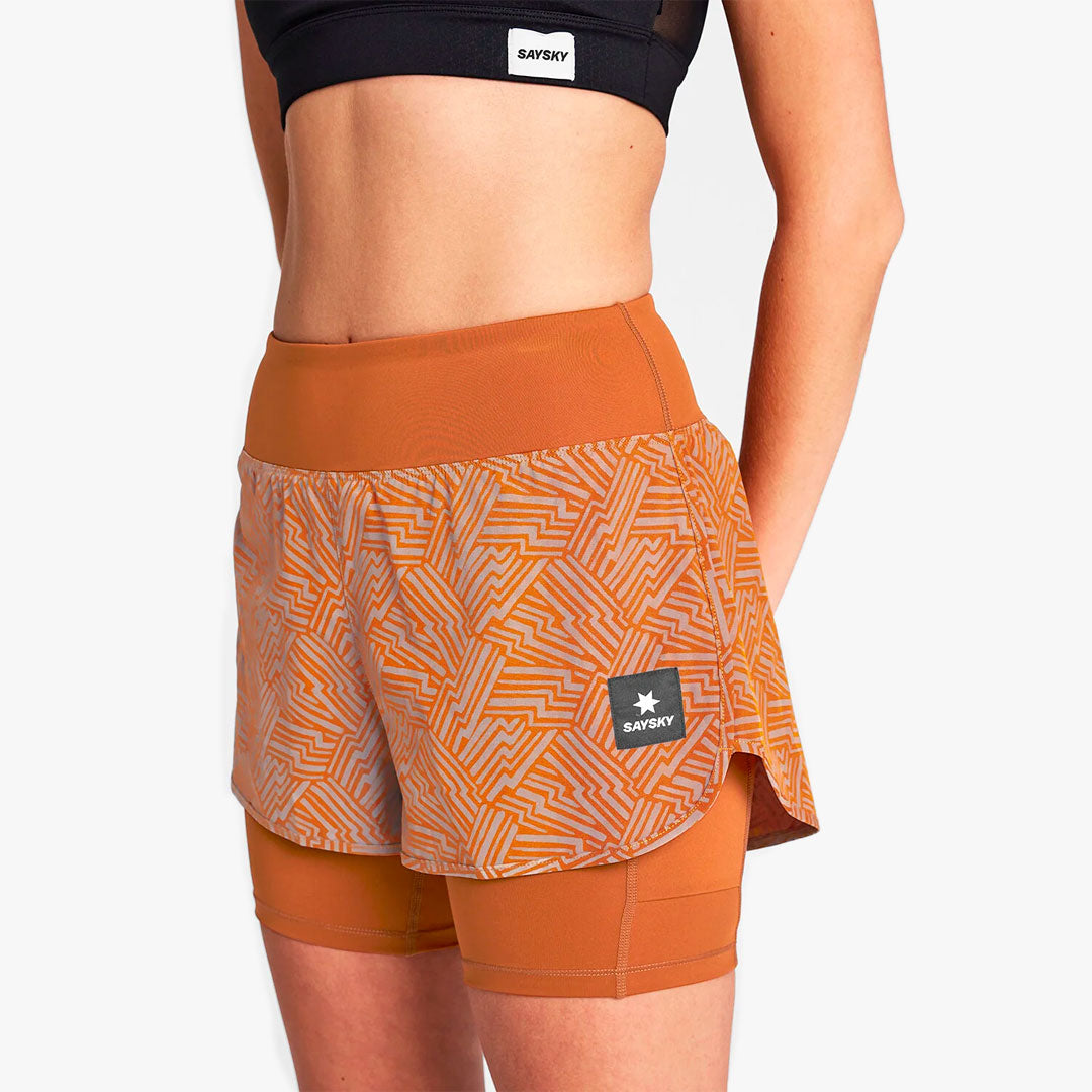 Pantalón Saysky Reflective Pace 2in1 3" Orange Reflective Lightning