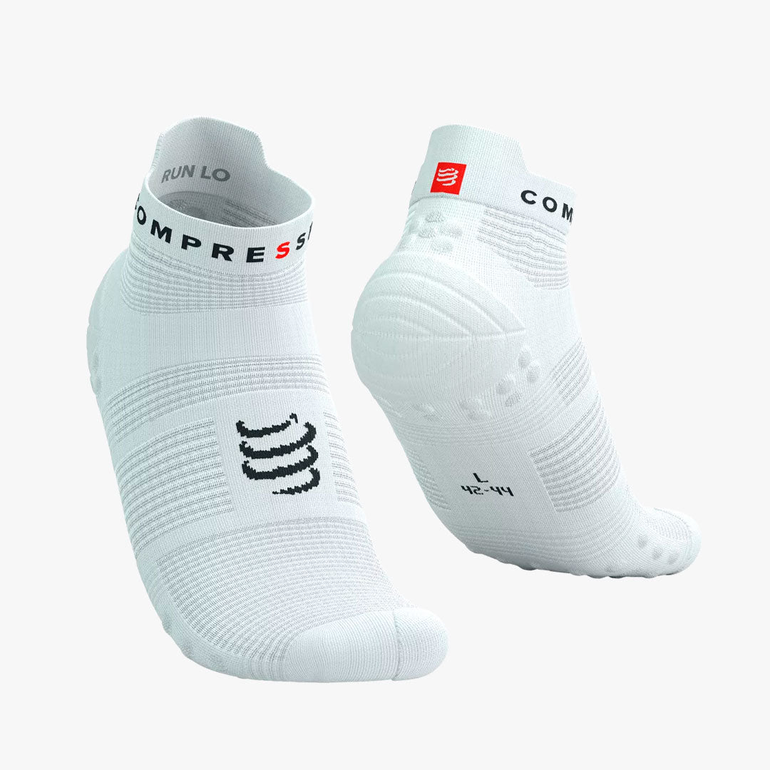 Calcetines Compressport Pro Racing Run V4.0 Low White/Black