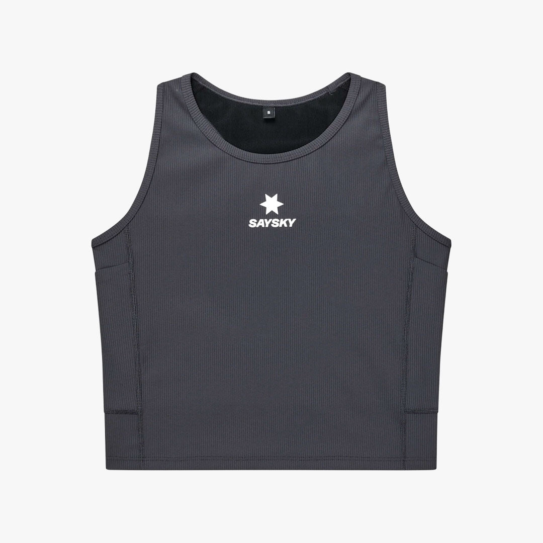 Top Saysky Combat Rib Crop W Grey