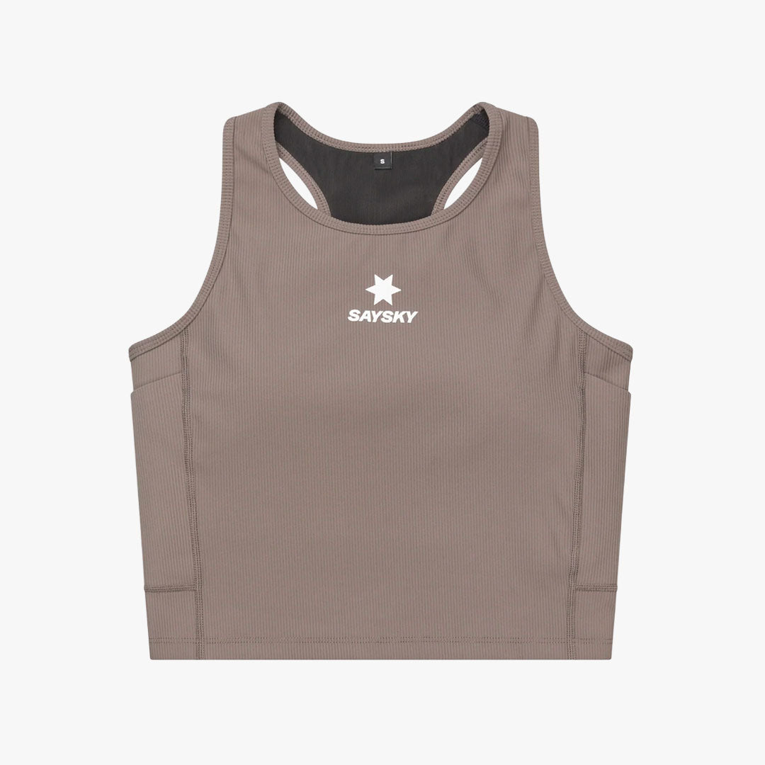 Top Saysky Combat Rib Crop W Taupe