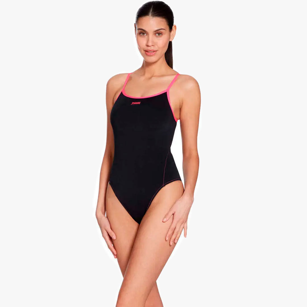 Bañador Zoggs Rome Rayback W Black/Rose