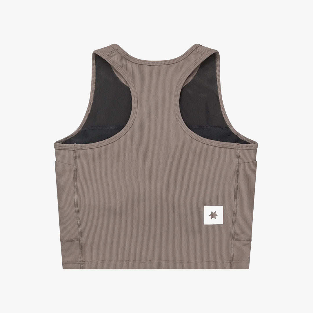 Top Saysky Combat Rib Crop W Taupe
