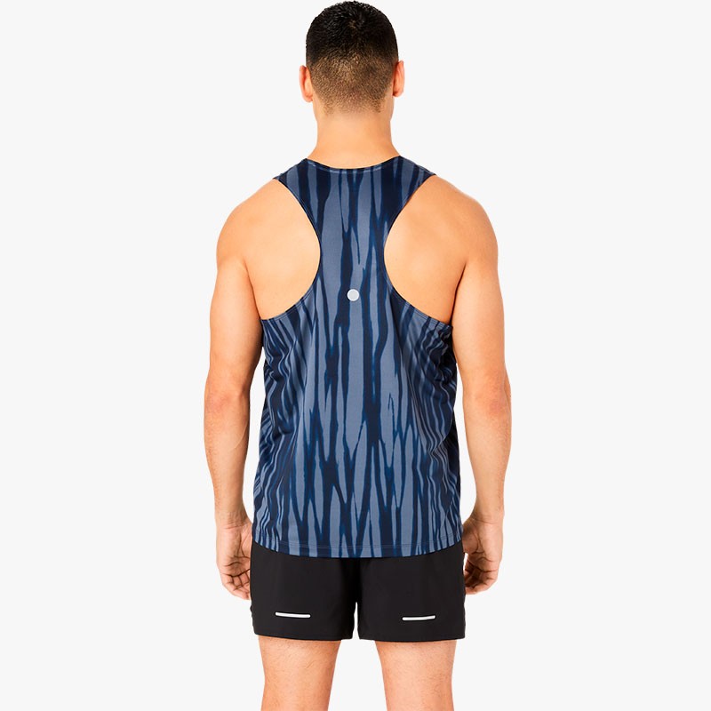 CAMISETA ASICS ROAD ALL OVER PRINT SINGLET AZUL