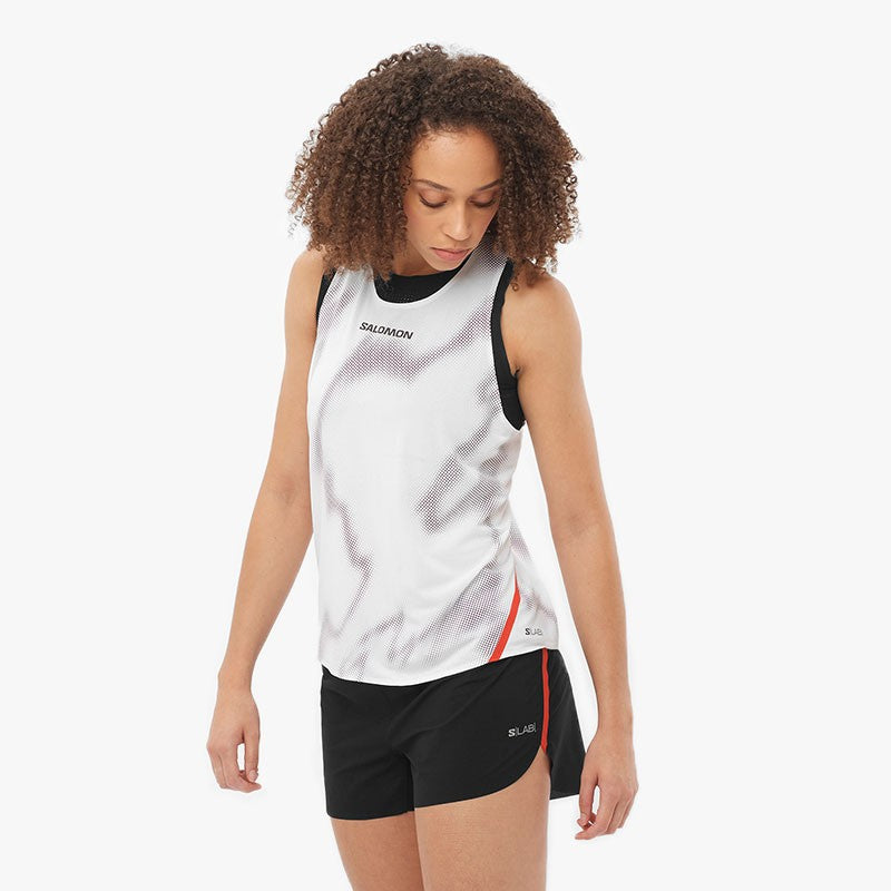 CAMISETA SALOMON S/LAB SPEED SINGLET W WHITE/ANDORRA